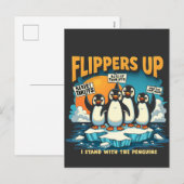 Weersta ik met pinguïns feestdagenkaart (Voorkant / Achterkant)