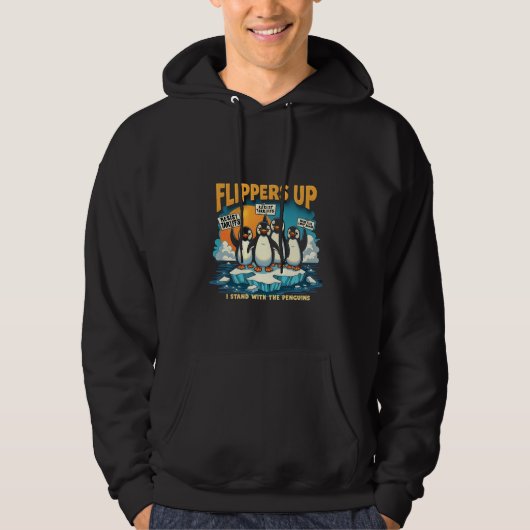 Weersta ik met pinguïns hoodie (Voorkant)