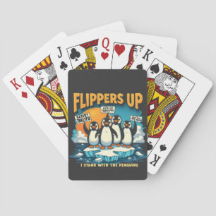 Weersta ik met pinguïns pokerkaarten
