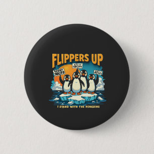 Weersta ik met pinguïns ronde button 5,7 cm