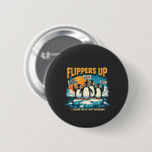 Weersta ik met pinguïns ronde button 5,7 cm (Voorkant /achterkant)