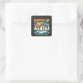 Weersta ik met pinguïns vierkante sticker (Tas)
