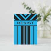 Weersta Levendige Blauwe en Zwarte Strepen & Chevr Briefkaart (Staand voorkant)