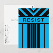 Weersta Levendige Blauwe en Zwarte Strepen & Chevr Briefkaart (Voorkant / Achterkant)