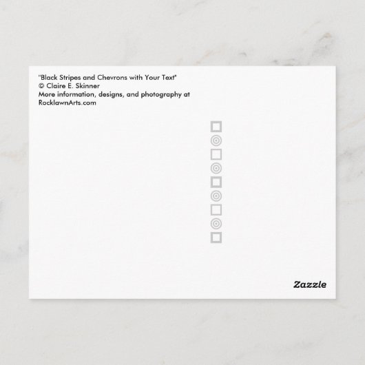 Weersta Levendige Blauwe en Zwarte Strepen & Chevr Briefkaart (Achterkant)