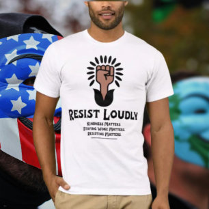 Weersta luid T-shirt Opgestoken vuist voor gerec