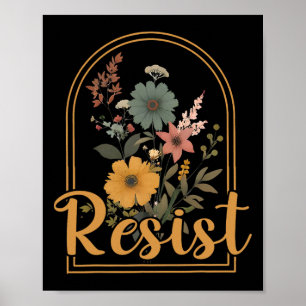 Weersta minimalistische bloemen anti Trump politie Poster
