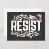 Weersta niet mijn President tegen Trump handen af Briefkaart (Voorkant / Achterkant)