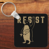 Weersta Penguin Activism Graphic Design Vintage Sleutelhanger (Voorkant)