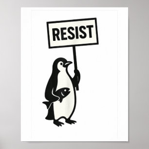 Weersta Penguin Activism Graphic Poster