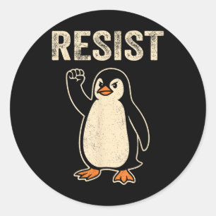 Weersta Penguin Activisme Politieke Satire Penguin Ronde Sticker