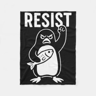 Weersta Penguin Activisme Protest Graphic Grunge S Fleece Deken