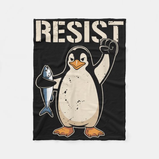 Weersta Penguin Activisme Vrouwen Mannen Fleece Deken (Voorkant)