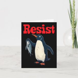 Weersta Penguin Holding Fish Protest Grappig Grafi Kaart