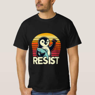 Weersta Penguin Retro Sunset Protest Dier T-shirt