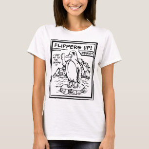 Weersta Penguin tegen tarieven flippers up T-shirt