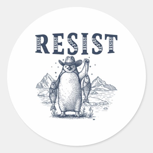 Weersta Penguins Activisme  Graphic Ronde Sticker (Voorkant)