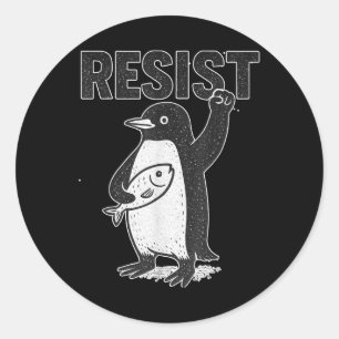 Weersta Penguins Activisme Grappig Anti Trump-bele Ronde Sticker
