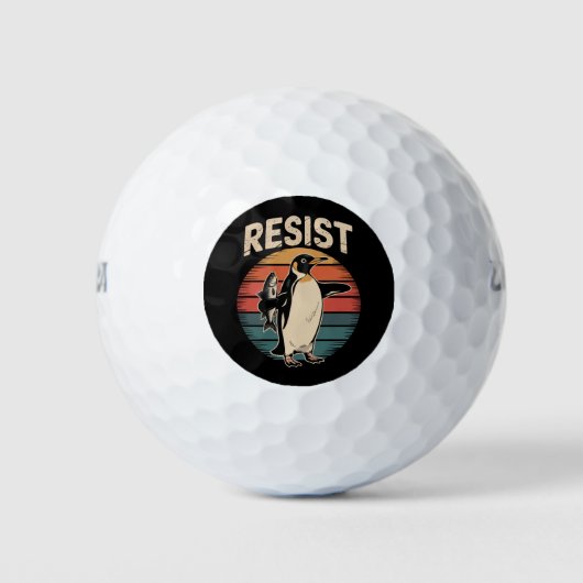 Weersta Penguins Activisme Protest Tariffs Retro Golfballen (Voorkant)