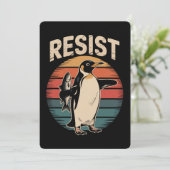 Weersta Penguins Activisme Protest Tariffs Retro Kaart (Staand voorkant)