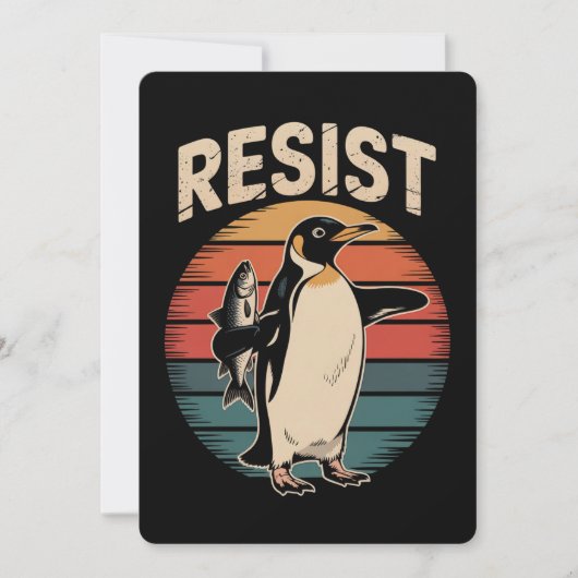 Weersta Penguins Activisme Protest Tariffs Retro Kaart (Voorkant)