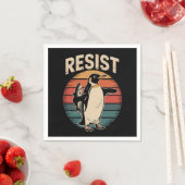 Weersta Penguins Activisme Protest Tariffs Retro Servet (Insitu)