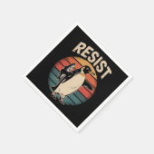 Weersta Penguins Activisme Protest Tariffs Retro Servet (Hoek)