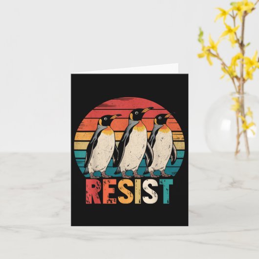 Weersta Penguins Protest Tegen Tarieven Penguin Re Kaart (Gele Bloem)