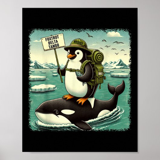 Weersta Pinguïn Activisme Grafische Grappige Pingu Poster (Voorkant)