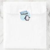 Weersta pinguïn vierkante sticker (Tas)