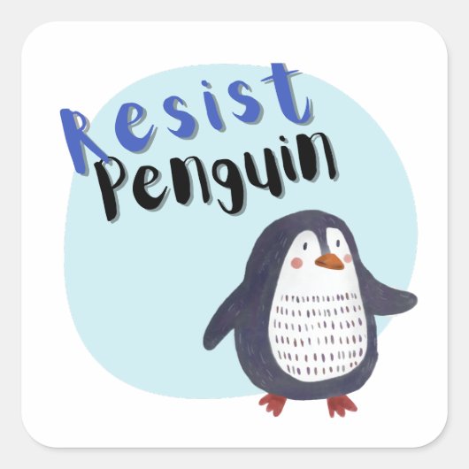 Weersta pinguïn vierkante sticker (Voorkant)
