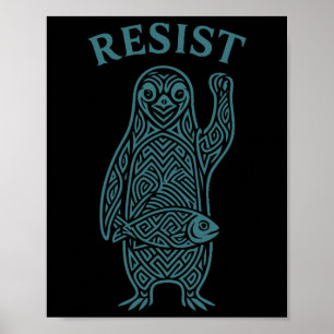 Weersta Pinguïns Activisme Graphic Wij staan met P Poster