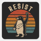 Weersta pinguïns protesteren tegen tarieven vierkante sticker (Voorkant)