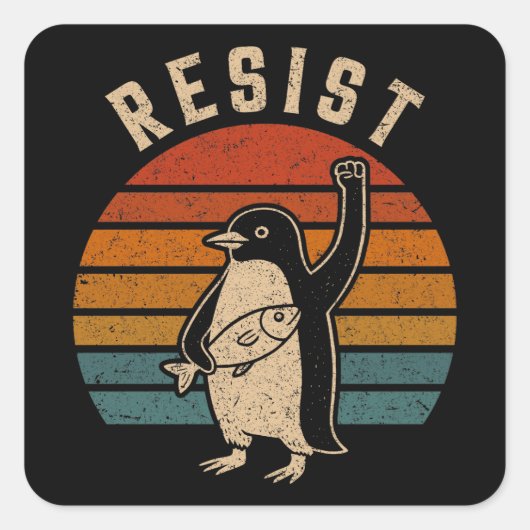 Weersta pinguïns protesteren tegen tarieven vierkante sticker (Voorkant)