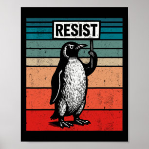 Weersta pinguïns tegen Trump tarieven grappig Poster
