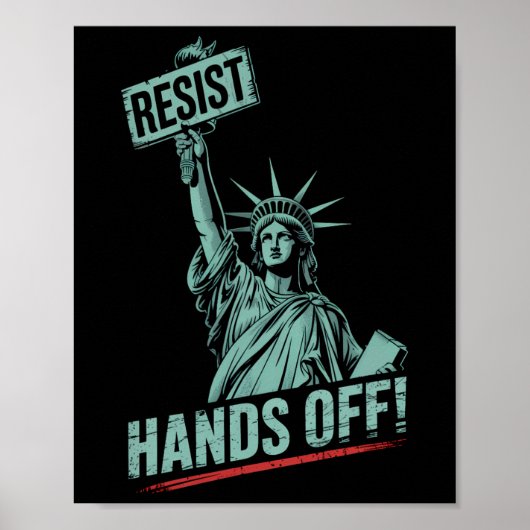 Weersta - protesteer Hands Off Standbeeld van de V Poster (Voorkant)
