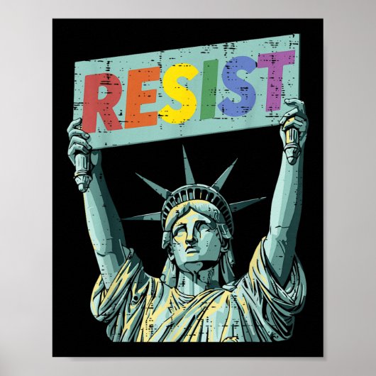 Weersta Rainbow Statue Liberty Protest LGBT Gay Ma Poster (Voorkant)
