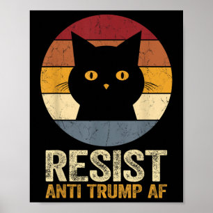 Weersta Retro T-shirt Anti Trump AF Grappig Anti T Poster