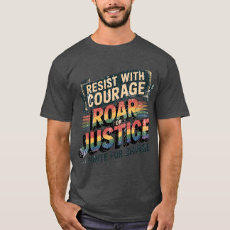 Weersta Roar Unite Activist Typography Design retr T-shirt