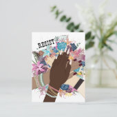 Weersta samen - Floral Feminist Activism Art Briefkaart (Staand voorkant)