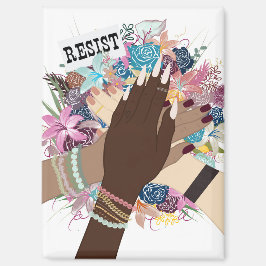 Weersta samen - Floral Feminist Activism Art Magneet