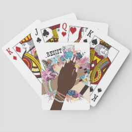 Weersta samen - Floral Feminist Activism Art Pokerkaarten