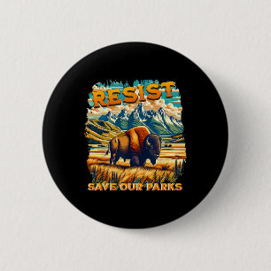 Weersta Save Our Parks Alt US National Parks Bison Ronde Button 5,7 Cm