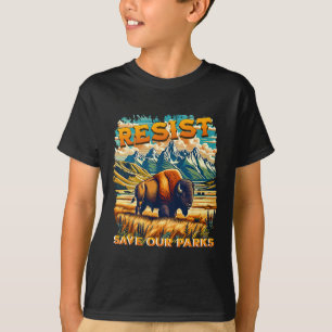 Weersta Save Our Parks Alt US National Parks Bison T-shirt
