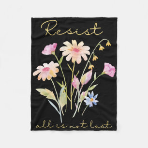 Weersta subtiele anti-Trump bloemrijke botanische Fleece Deken