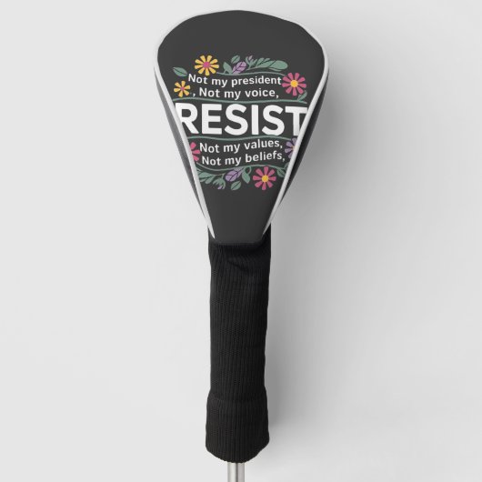 Weersta subtiele anti-Trump bloemrijke botanische  Golfheadcover (Voorkant)