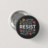 Weersta subtiele anti-Trump bloemrijke botanische  Ronde Button 3,2 Cm (Voorkant /achterkant)