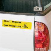 Weersta tirannie en sluit je aan bij de militie bumpersticker (Op Truck)