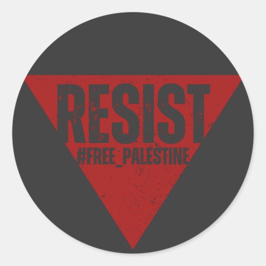 Weersta woord met omgekeerde rode driehoekweerstan ronde sticker (Voorkant)