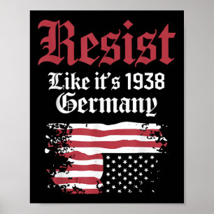 Weersta zoals zijn 1938 Duitsland VS vlag Poster